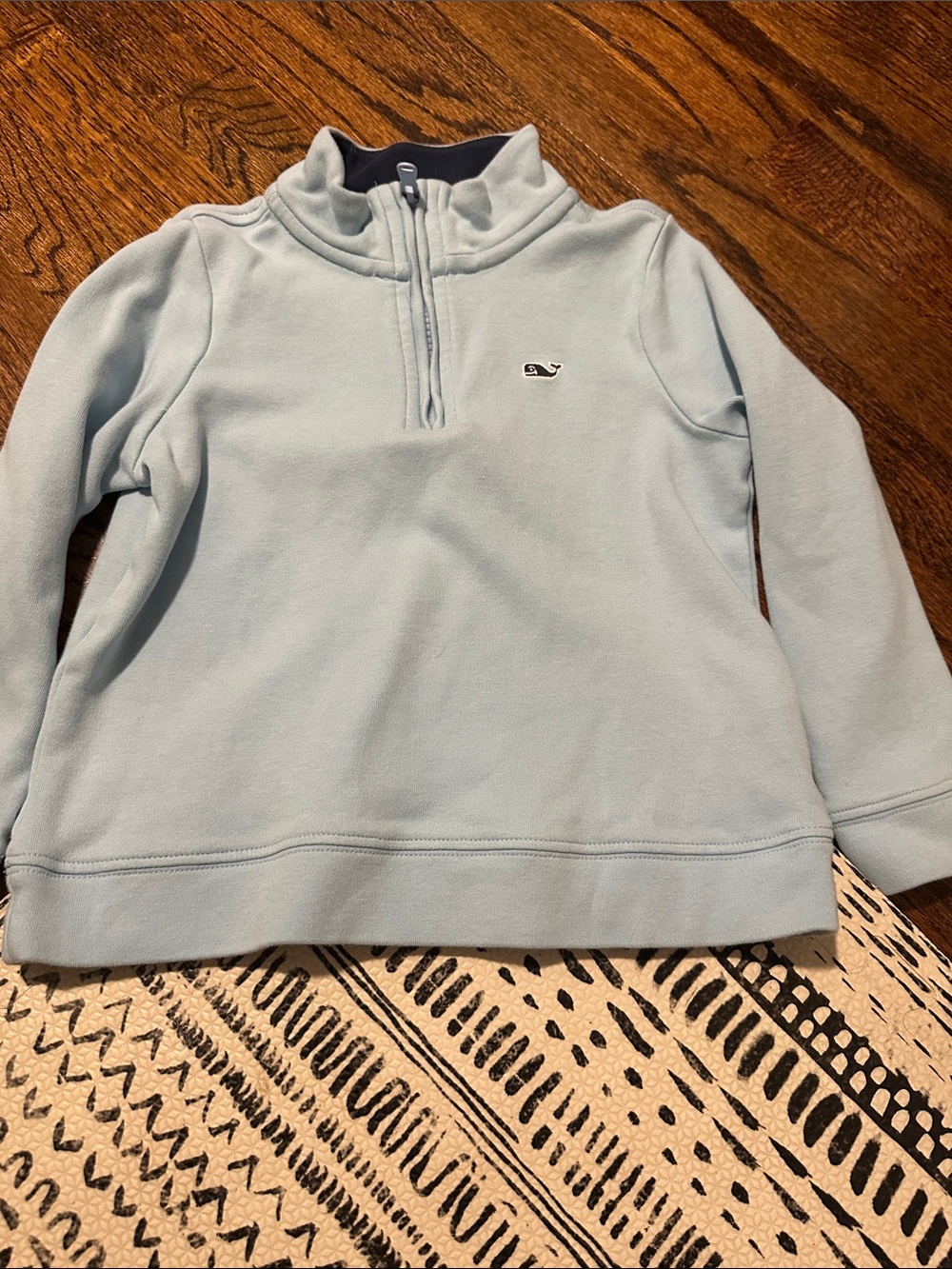 Vineyard Vines Kids Pale Blue Quarter-Zip Pullover